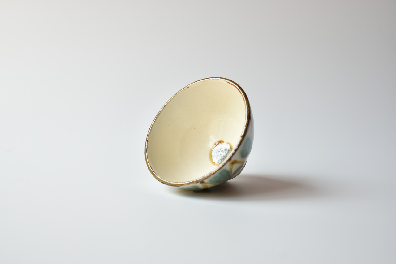 小代本谷ちひろ窯  : 三彩 おわん (格子)