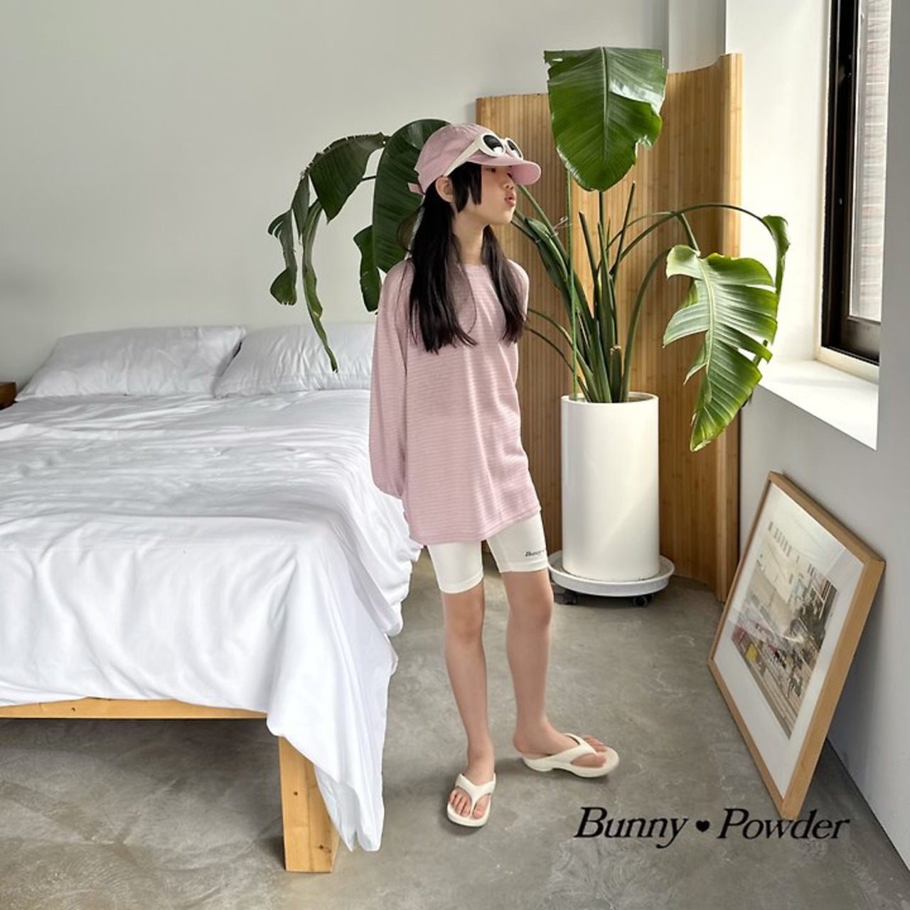 [Bunny Powder] Loose striped tee (2XL/3XL/4XL) / [버니파우더] 루즈단가라티 (2XL/3XL/4XL)