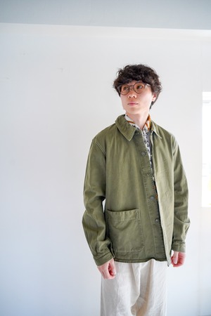【1970s】"French Mechanician" HBT Cotton French Work JKT / 6-10