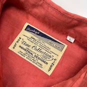 80s 90s Pennleigh ペンリー 麻100% 半袖 リネン シャツ サイズ L /メンズ/レッド系/オールド/ビンテージ