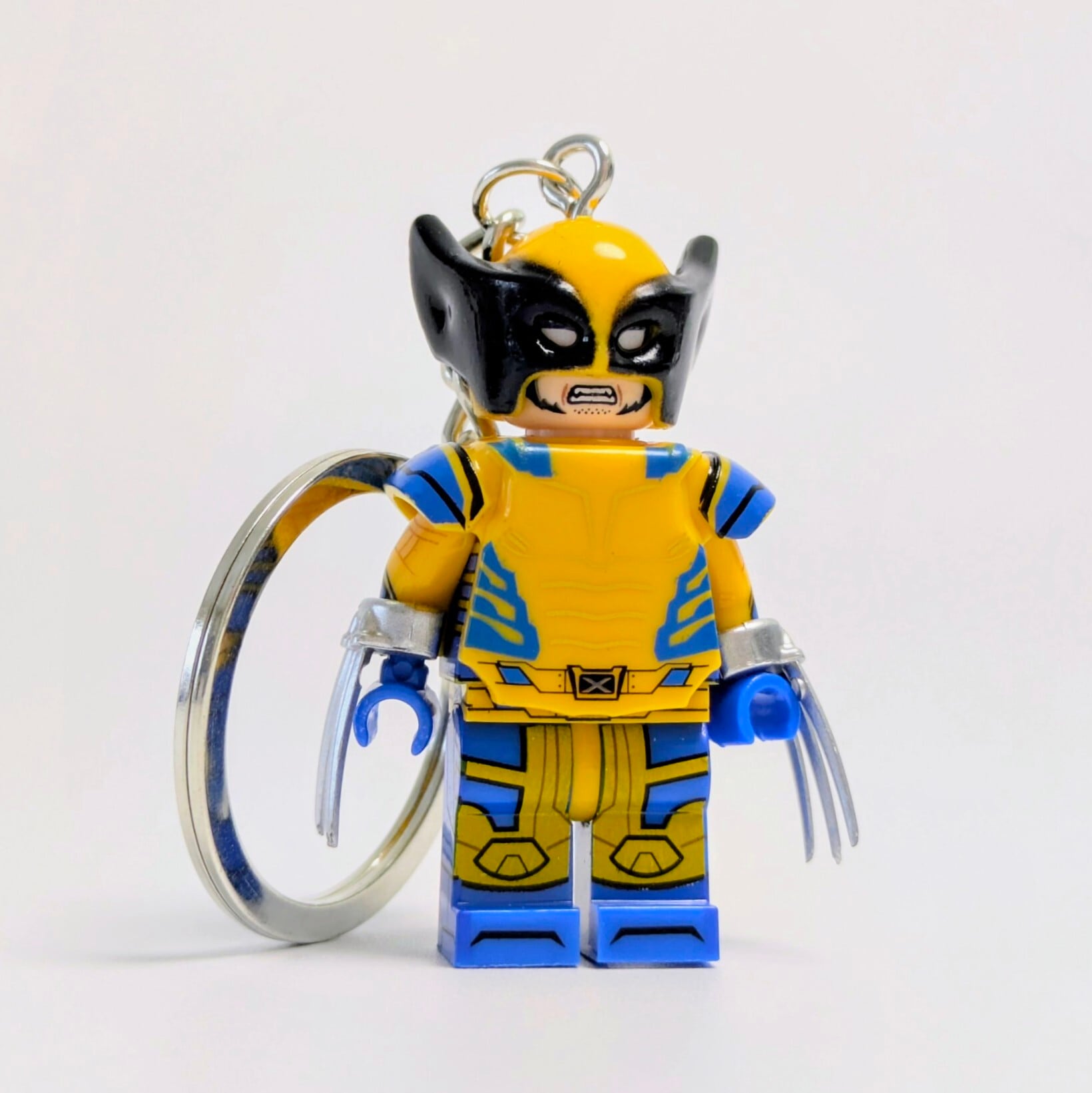 ♧【ブロックフィギュアキーホルダー】Wolverine ( ウルヴァリン ) 実写ver. / X-MEN / ニューアベンジャーズ / MARVEL〚アメリカン雑貨 アメトイ〛