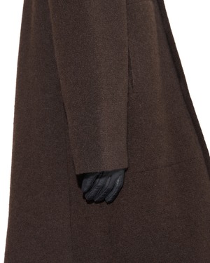 Nomàt "YAK Double Breasted Knit Coat〔Dark Brown〕"