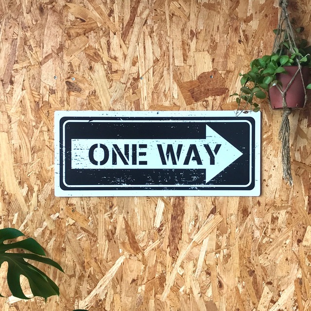 トラフィックサインボード 「ONE WAY」黒
