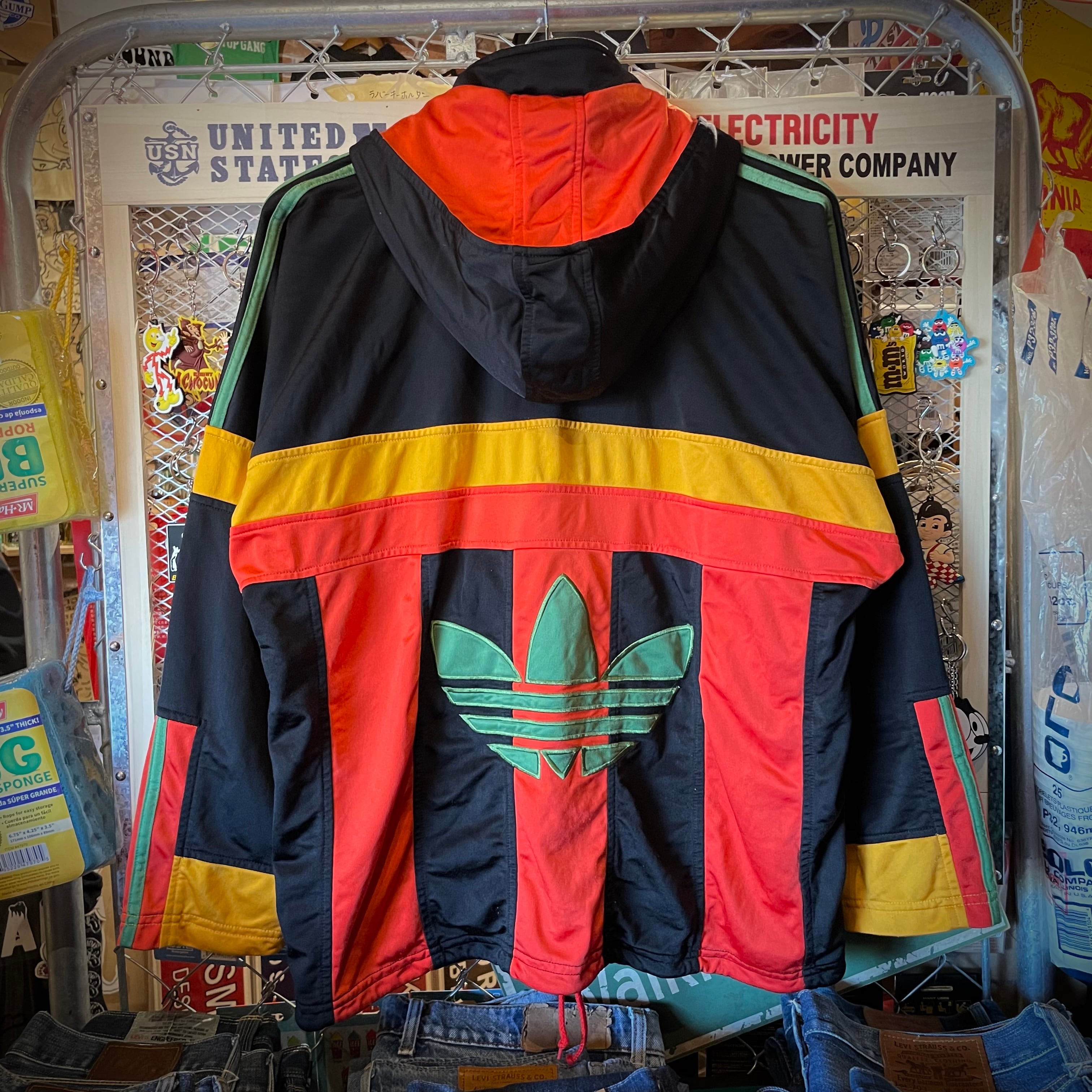 80s adidas トラックジャケット 裏地フリース スタジャン