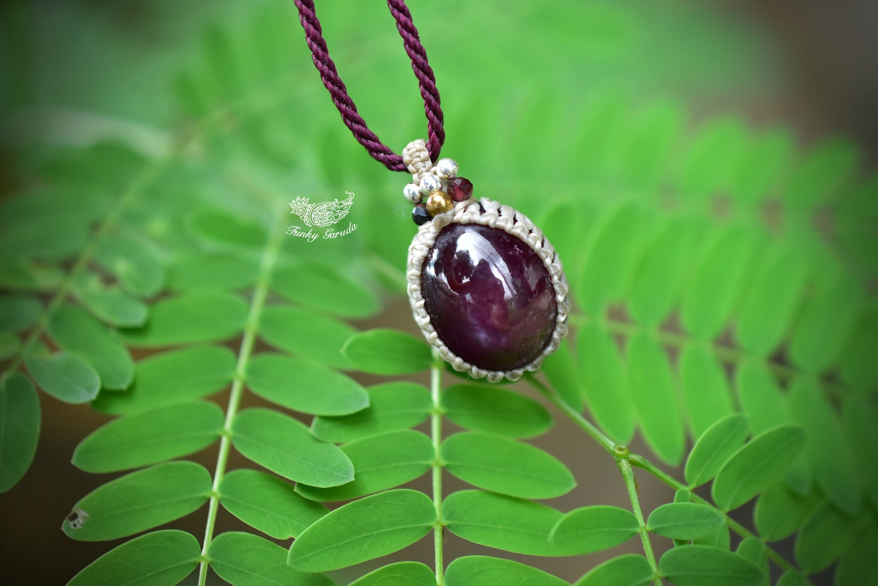 上質小粒☆ルビー マクラメペンダント393 | Funky garuda(ファンキー