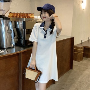 【韓国通販 dgo】polo neck retro casual dress 2colors（B1047）