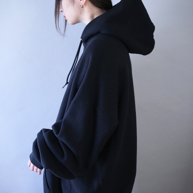 "RUSSELL ATHLETIC" XXXXL super over silhouette black sweat parka