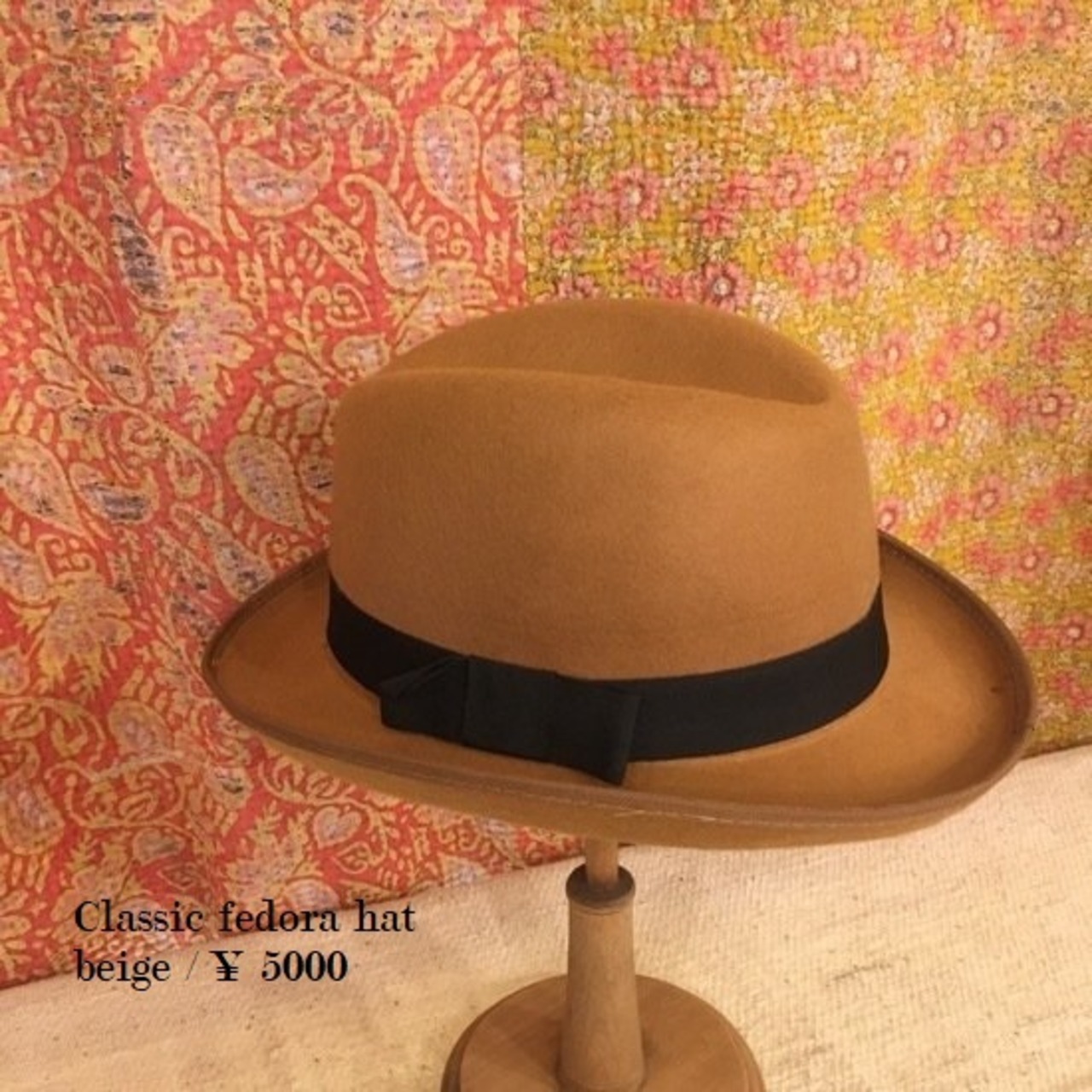 TOPANGA Accessory　クラシックフェドーラハット　ベージュ
