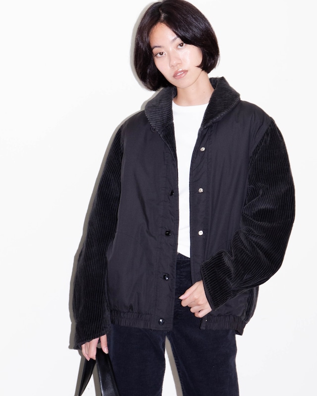 1980s paneled corduroy padded jacket