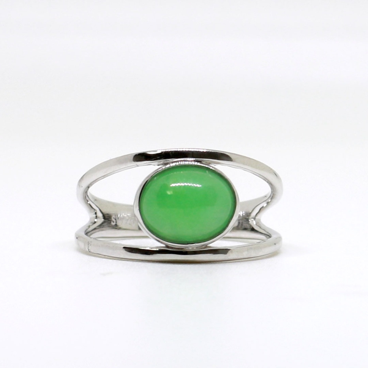 【9号/12号/15号】翡翠 オーバル シルバー リンググリーン A貨翡翠 jd_rg1085