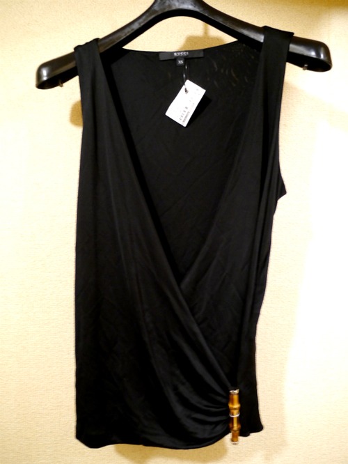 新品◆GUCCIグッチ バンブー ノースリーブ カットソー シャツ 黒◆