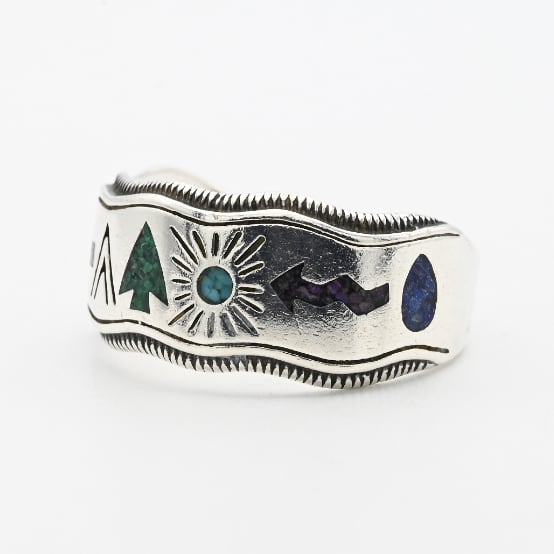 Muti Stone Inlay Charming Design Ring By Carolyn Pollack #21.5 / USA