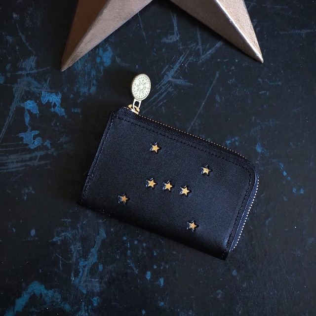 L-shaped zipper fragment case (ORION black) pass card mini wallet