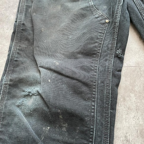 推定90s USA製 ブラック ダブルニー Carhartt B01 36×34 詳細写真12