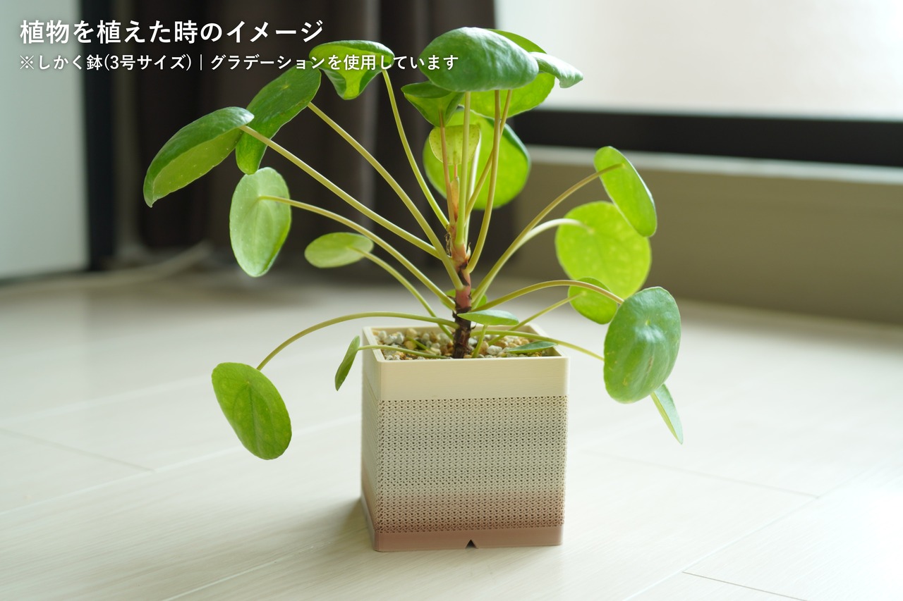 しかく鉢(3号サイズ)｜ストーングレー