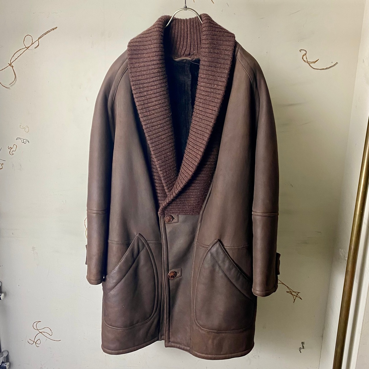 vintage FENDI shawl collar mouton coat
