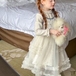 秋ベルベット&チュールキャミソールスカート