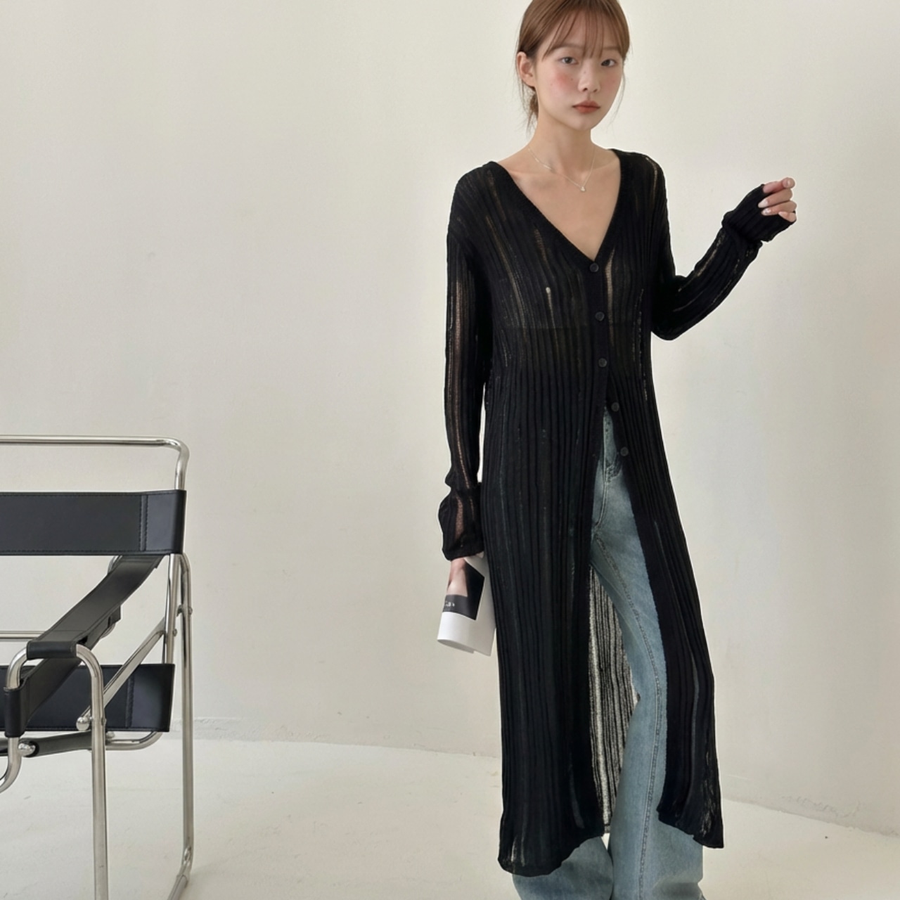 Long Knit Cardigan T0726