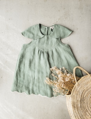 marsou / DULSE DRESS_Sage Linen(2-3y,3-4y,5-6y,7-8y)