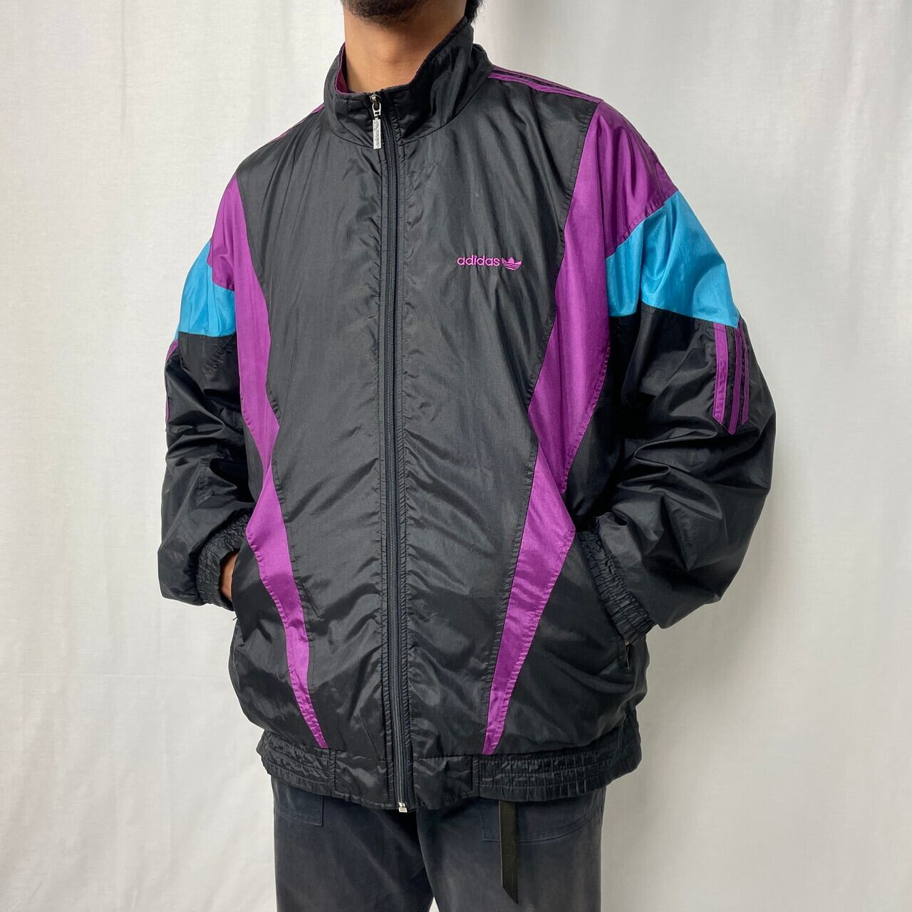 80年代 adidas アディダス ナイロン トラックジャケット メンズL-XL 