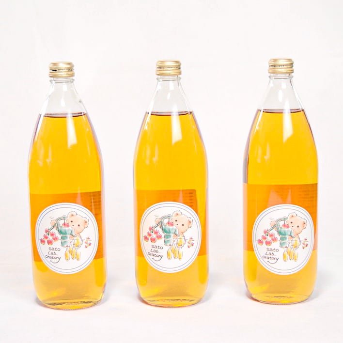 3本セット："ふじ" りんごジュース（クリアタイプ） 1000ml