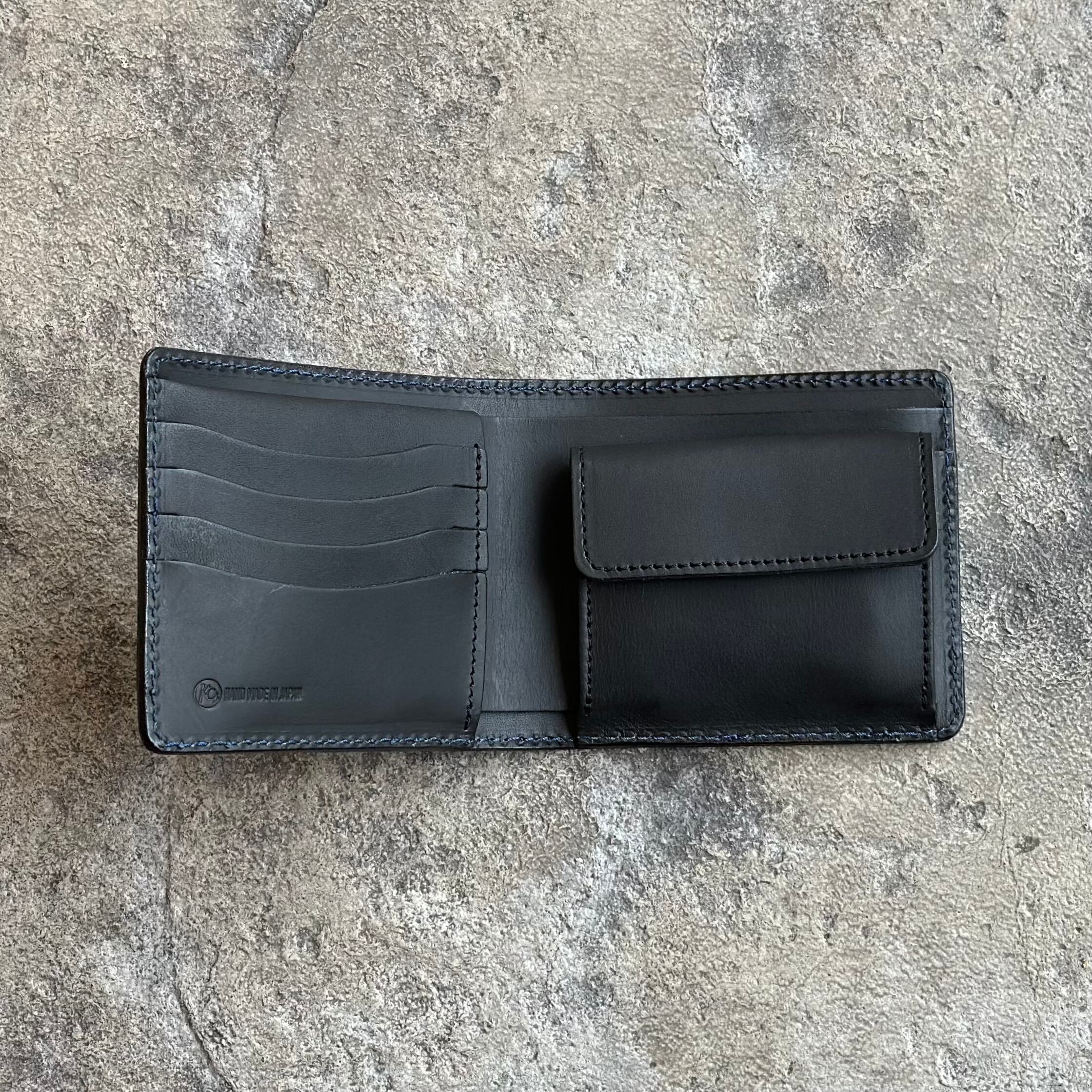 KC,s ビルフォールド サンタフェ フリーカット黒 レザー 二つ折り財布 KC,s ビルフォールド サンタフェ フリーカット黒 レザー 二つ折り財布