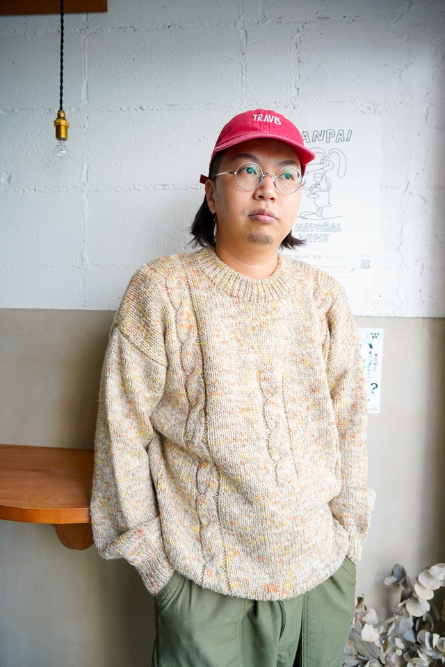 【1980-90s】"Vintage Knit" Crew Neck Low Gauge Knit Sweater / 6-340