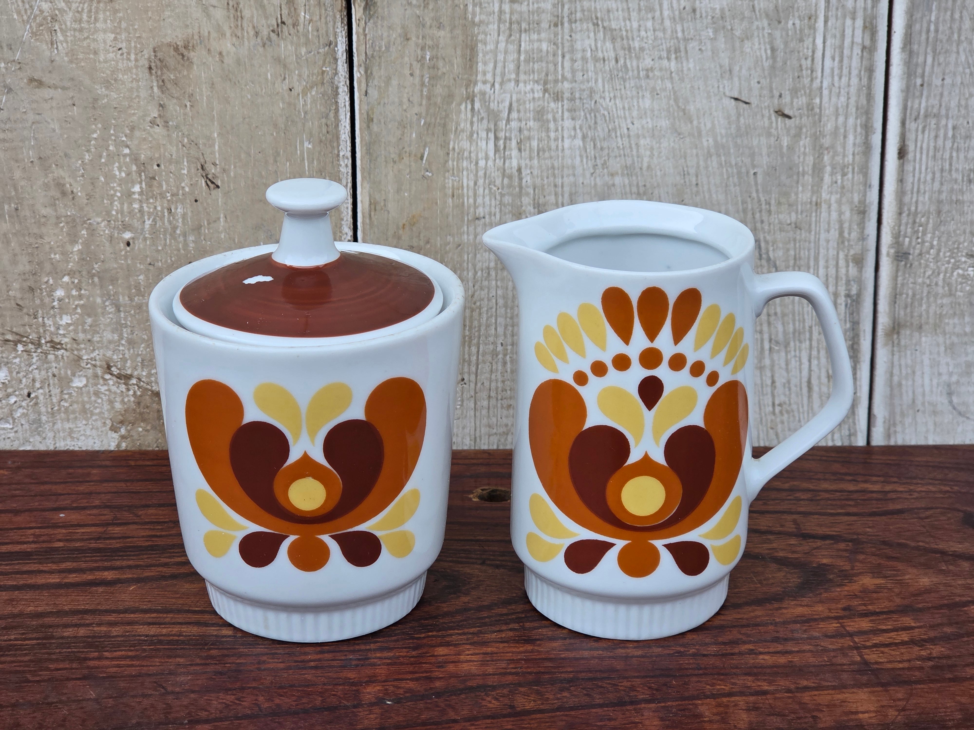 【Vintage】旧東ドイツ シュガー&ミルクポット Colditz DDR /f224