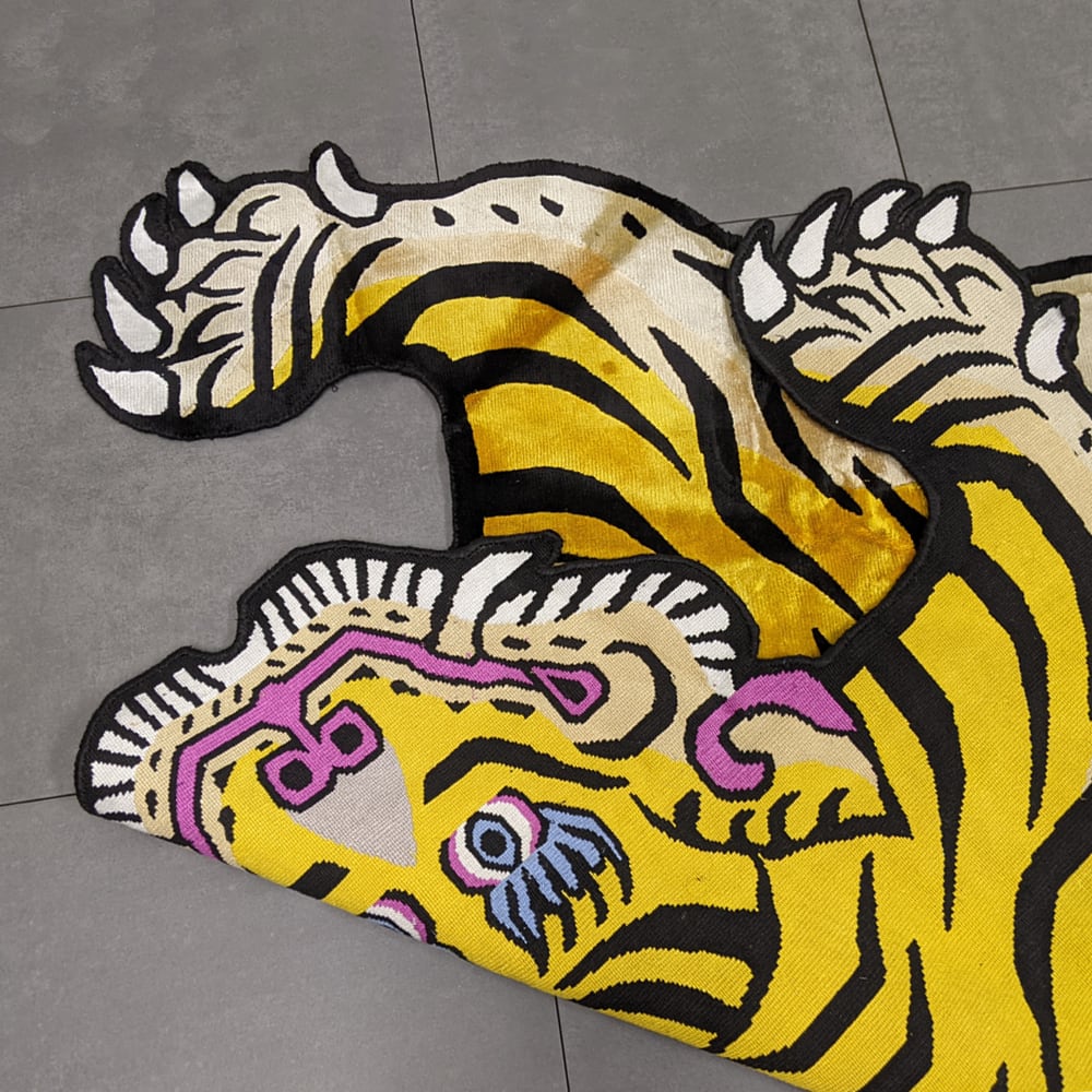 Tibetan Tiger Rug (XXXLサイズ シルク 076) チベタンタイガーラグ