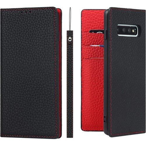 Galaxy S10 SC-03L SCV41 ケース手帳型 for Samsung Galaxy S10 6.1インチ ケース Pelanty 牛革製品 本革レザー 財布型カバー Samsung S10 カード収納 スタンド機能 内蔵マグネット 手作り柔らかい サムスン ギャラクシー S10 sc-03l scv41 携帯カバー ストラップ付 ヘッドフォンケーブル 耐衝撃 6色選択 ブラック 1857