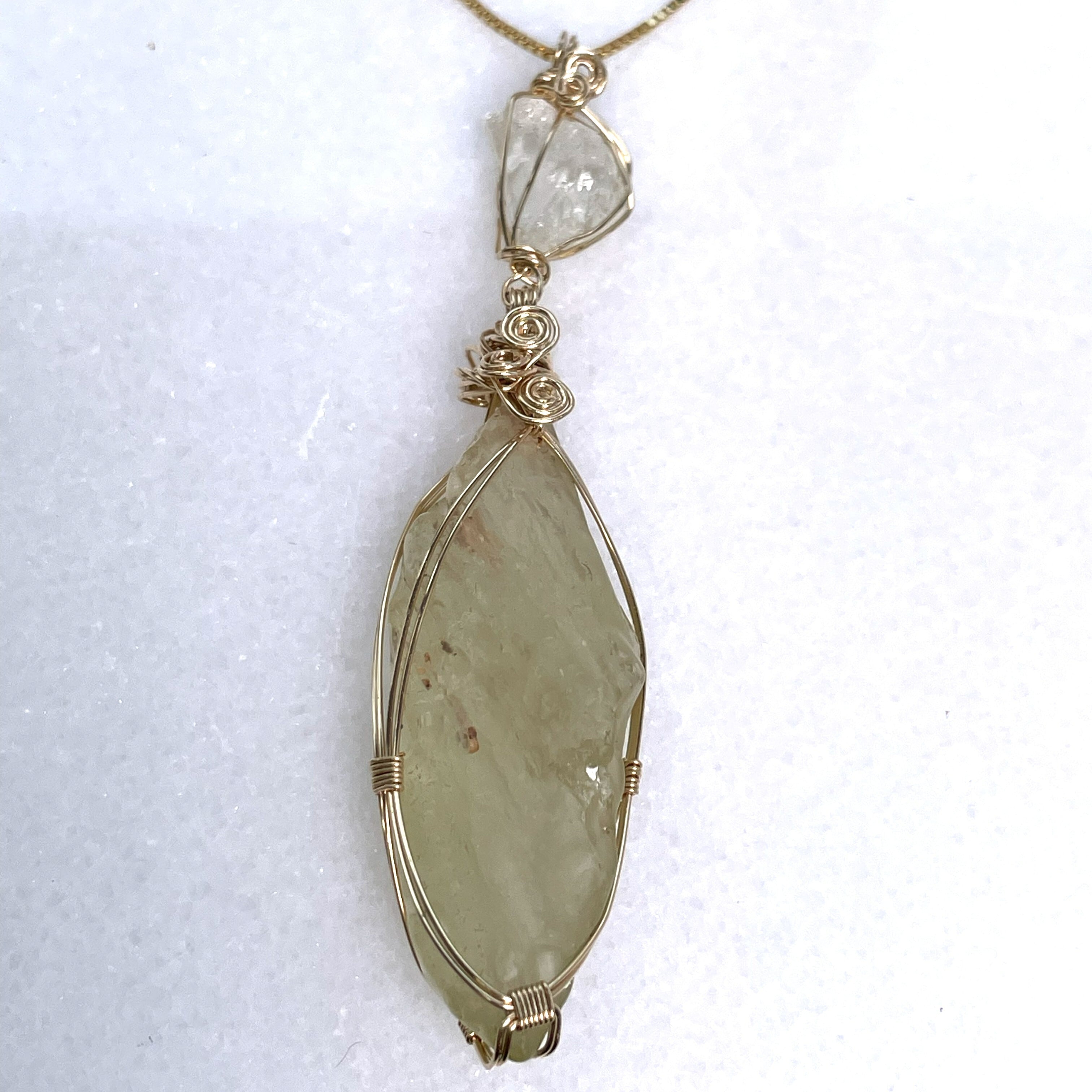 《スターゲート・ハート》 【宇宙の導きを受け取り、飛躍の次元へ】 グリーンクンツァイト＆リビアングラス　☆Temple Codes of Egypt — 神殿に刻まれた覚醒のコード☆ワイヤージュエリー