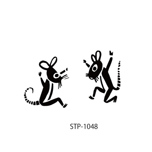 野ばら社図案のはんこ・ジャンプのねずみ｜STP-1048