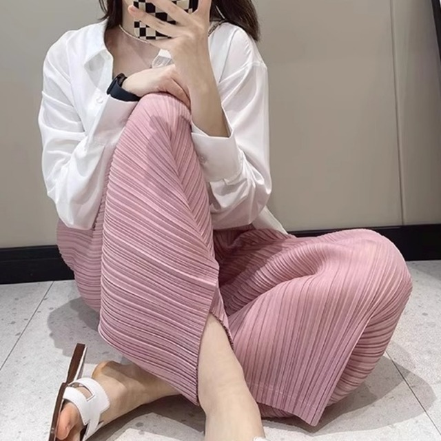 147cm〜　プリーツカジュアルパンツ