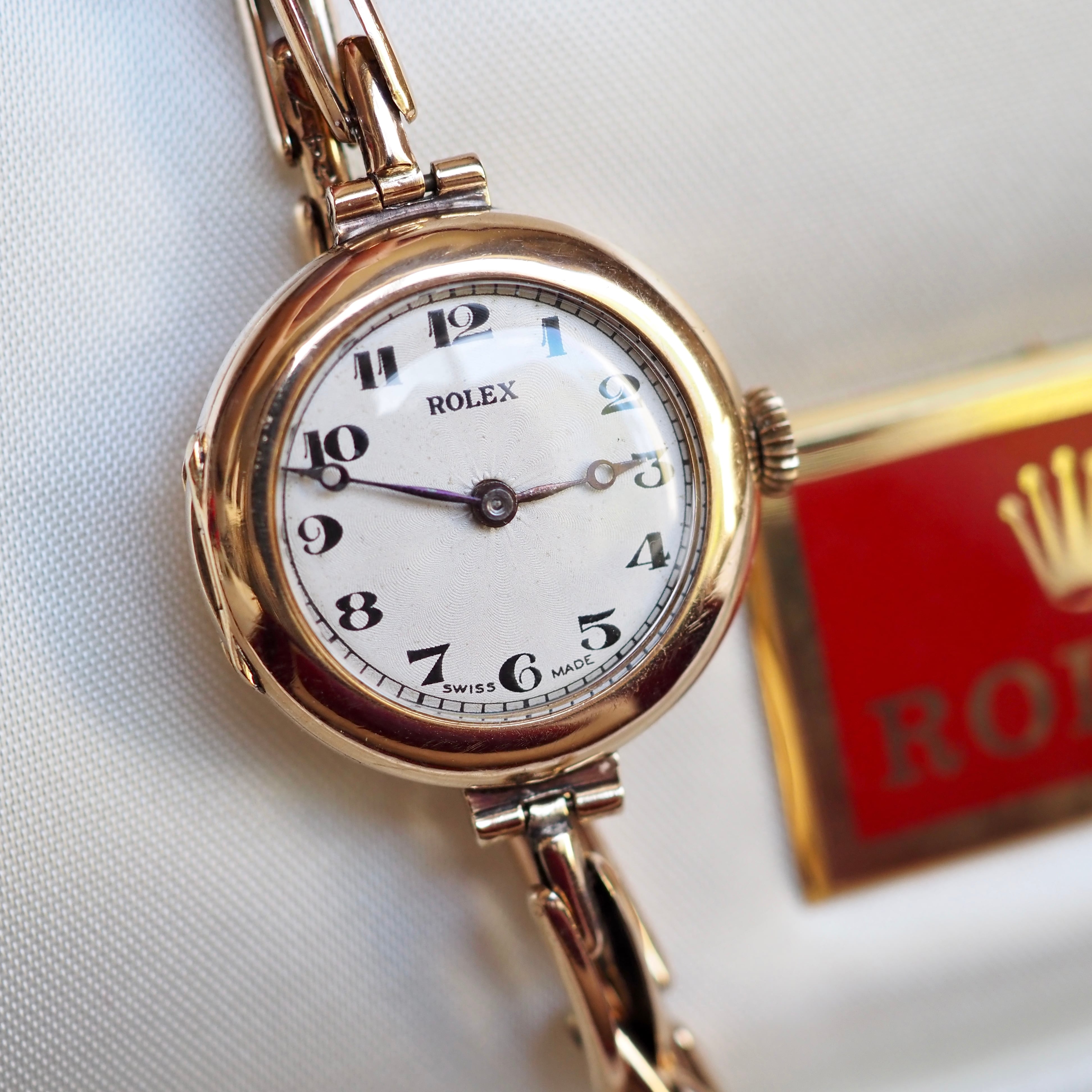 OH済 ROLEX ロレックス 9金無垢 1930s ギョーシェ文字盤 アンティーク