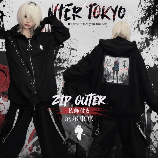 《秋を超先取り★AUTUMN SALE》装飾付きZIP OUTER【尼尔東京】