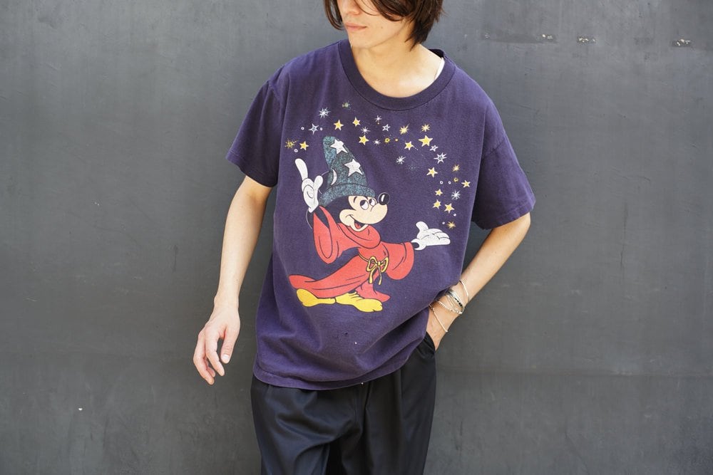 Fantasia Mickey [Mickey - Made In USA] Vintage Lame Print T-shirt [1980s-]  Vintage Print T-Shirt | beruf