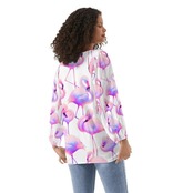 Women's Long-Sleeve Chiffon Blouse Neon 4450
