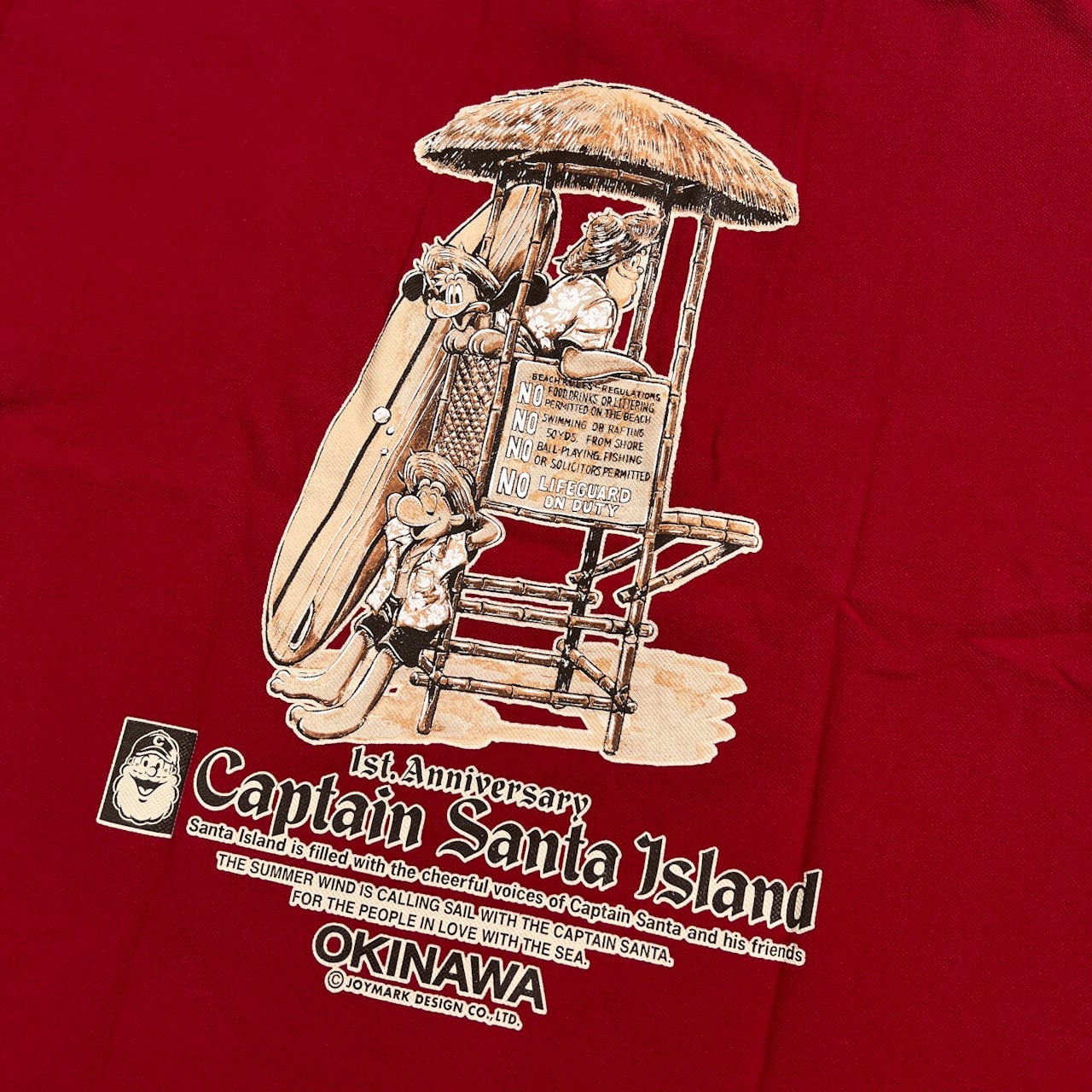 希少 CAPTAIN SANTA キャプテンサンタ OKINAWA 1周年記念 半袖 ポロシャツ サイズ XL /レッド/ジョイマークデザイン