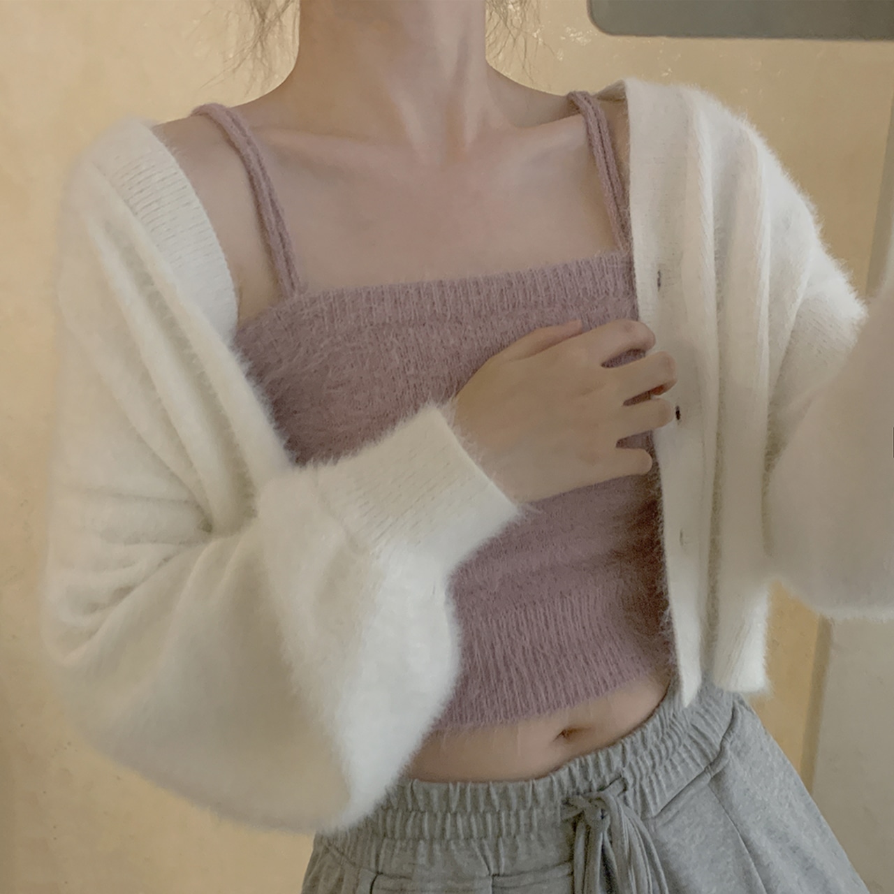 ニットモヘアカーディガン LK583