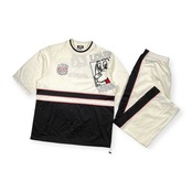 上下セット LOUIS VERSUS ルイバーサス キャラ セットアップ 半袖 トラック ジャージ & パンツ サイズ M /ホワイト×ブラック×レッド/メンズ