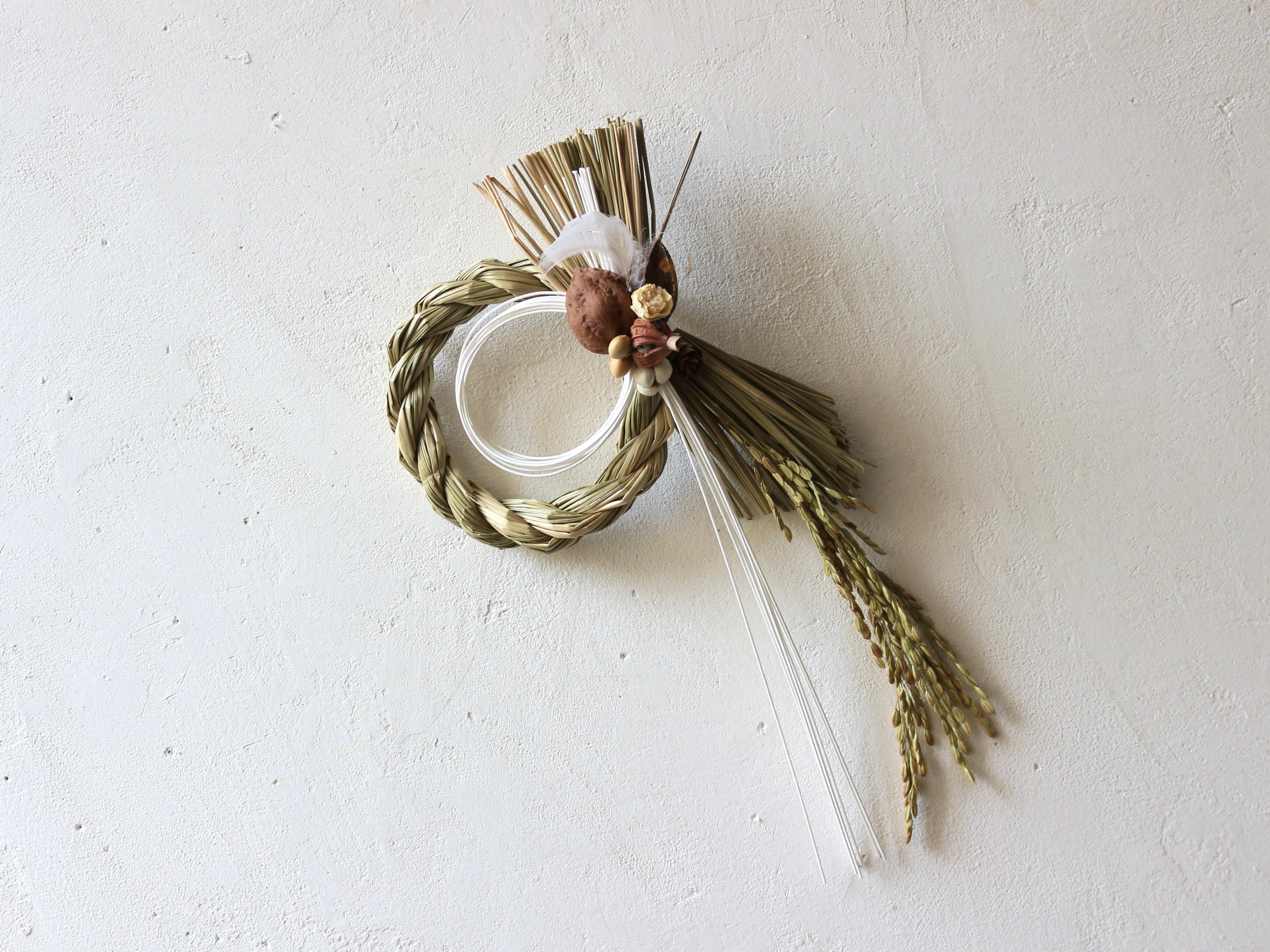 木の実しめ縄 S 白/お正月飾り