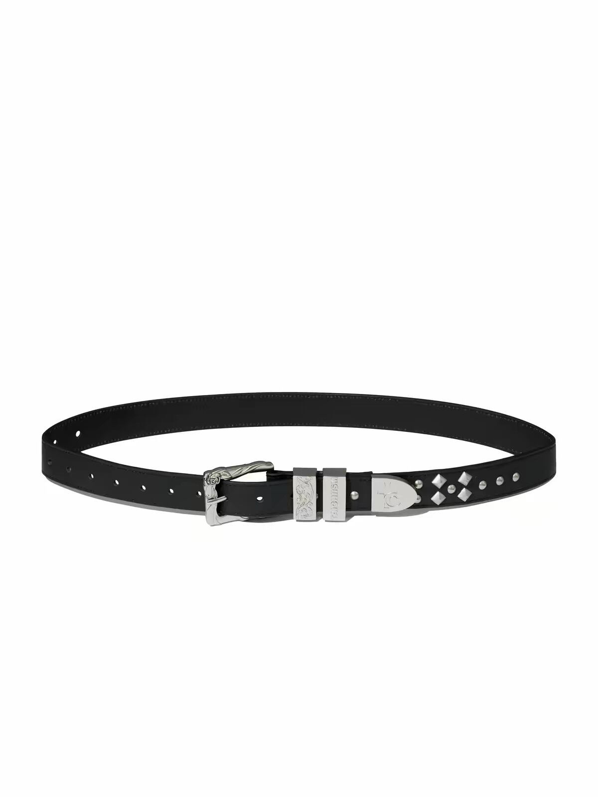 ローズバックルスタッズレザーベルト / ROSE BUCKLE STUDDED LEATHER BELT