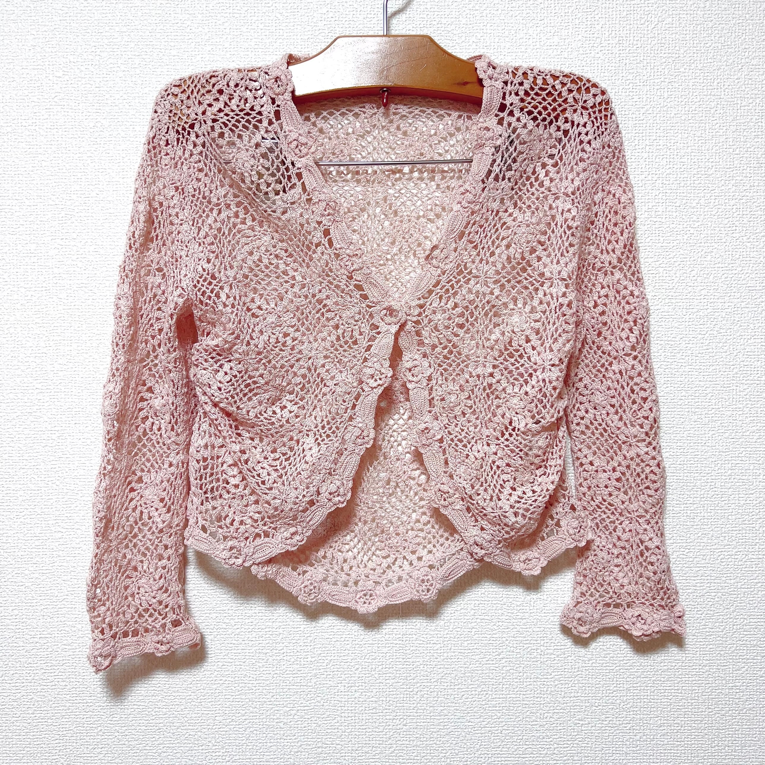 【VINTAGE】EUROPE IMPORT KNIT レトロ 古着 古着女子 レディース 古着 90s CHAUS SPORT カラフル クロッシェ ニット