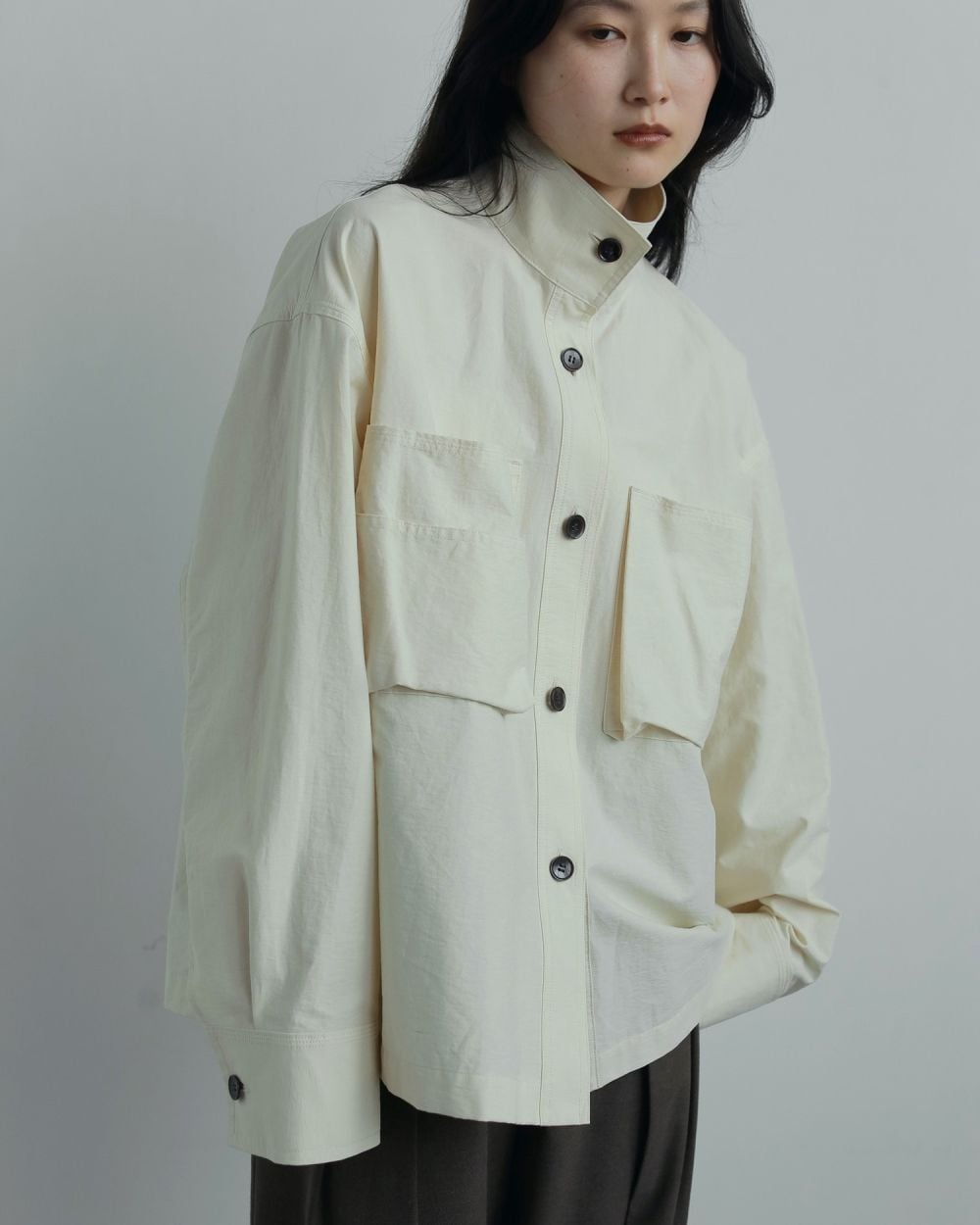 anuke 】Pocket Standcollar Shirts | valance 福井｜レディース