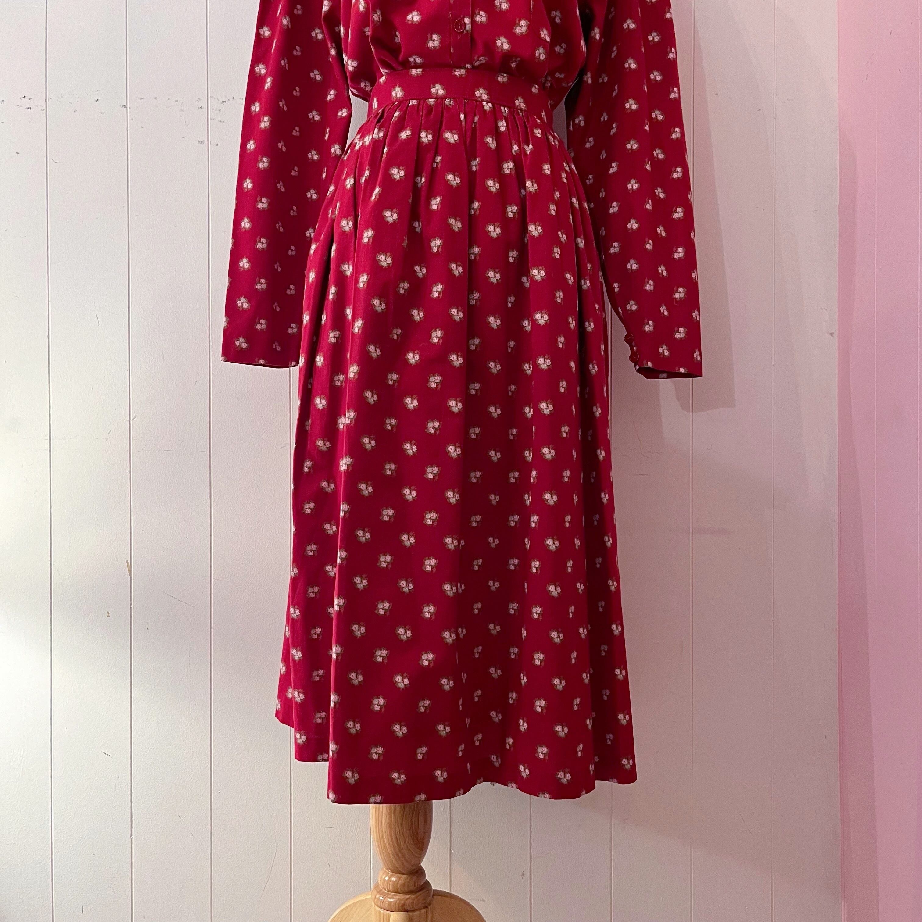 mini flower red shirt & skirt set up