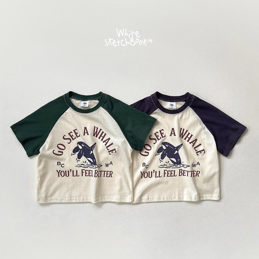 whale tee【whitesketchbook】※5月中旬〜5月下旬発送予定