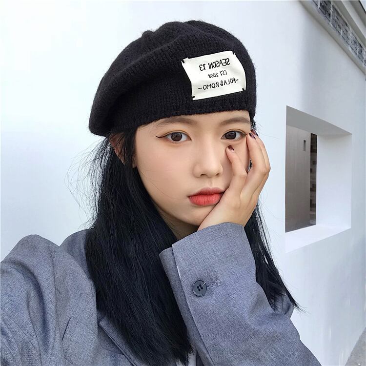 送料無料】KOREA オータムウィンターニットウールレディース 帽子 秋物