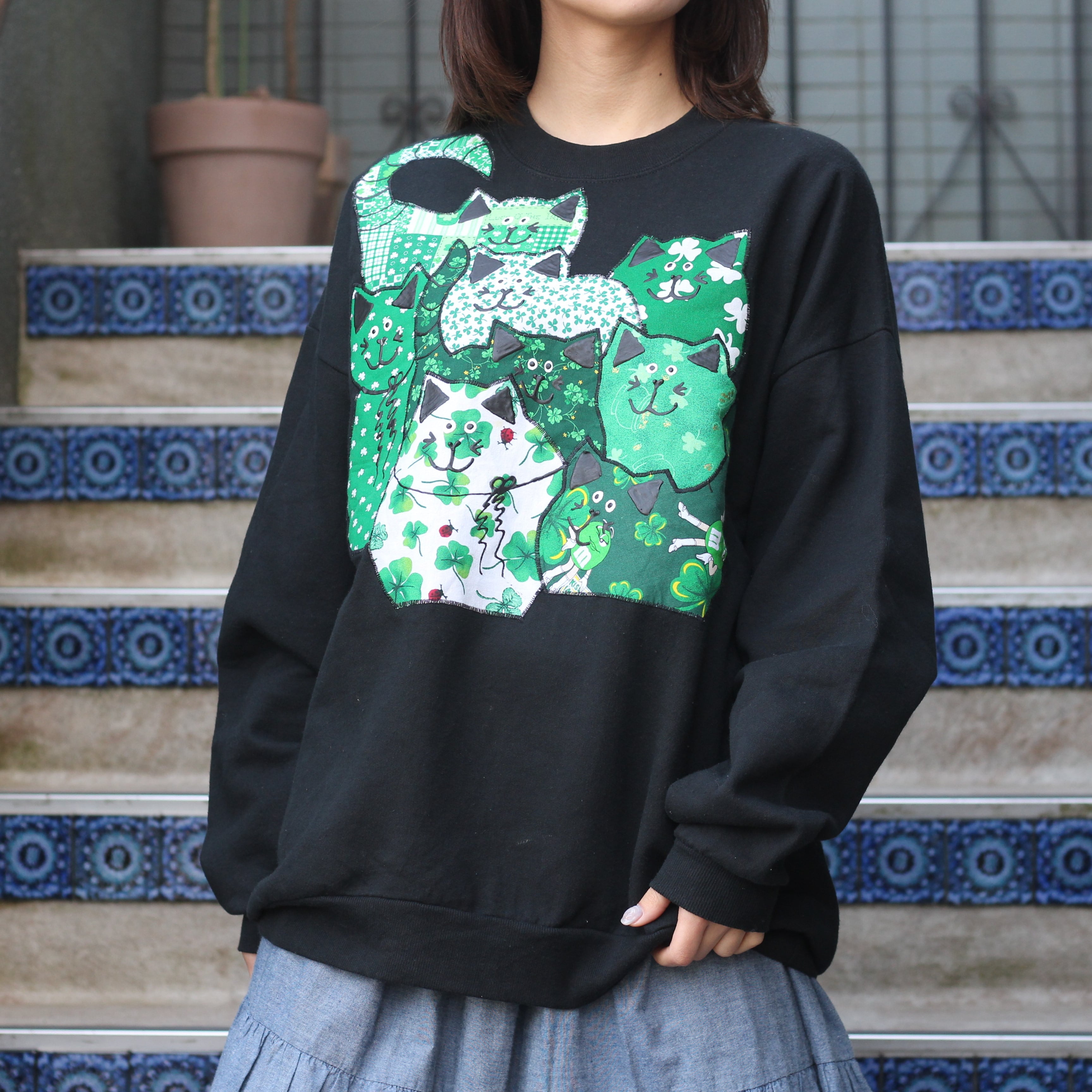 USA VINTAGE CATS DESIGN SWEAT SHIRT/アメリカ古着にゃんこデザイン ...