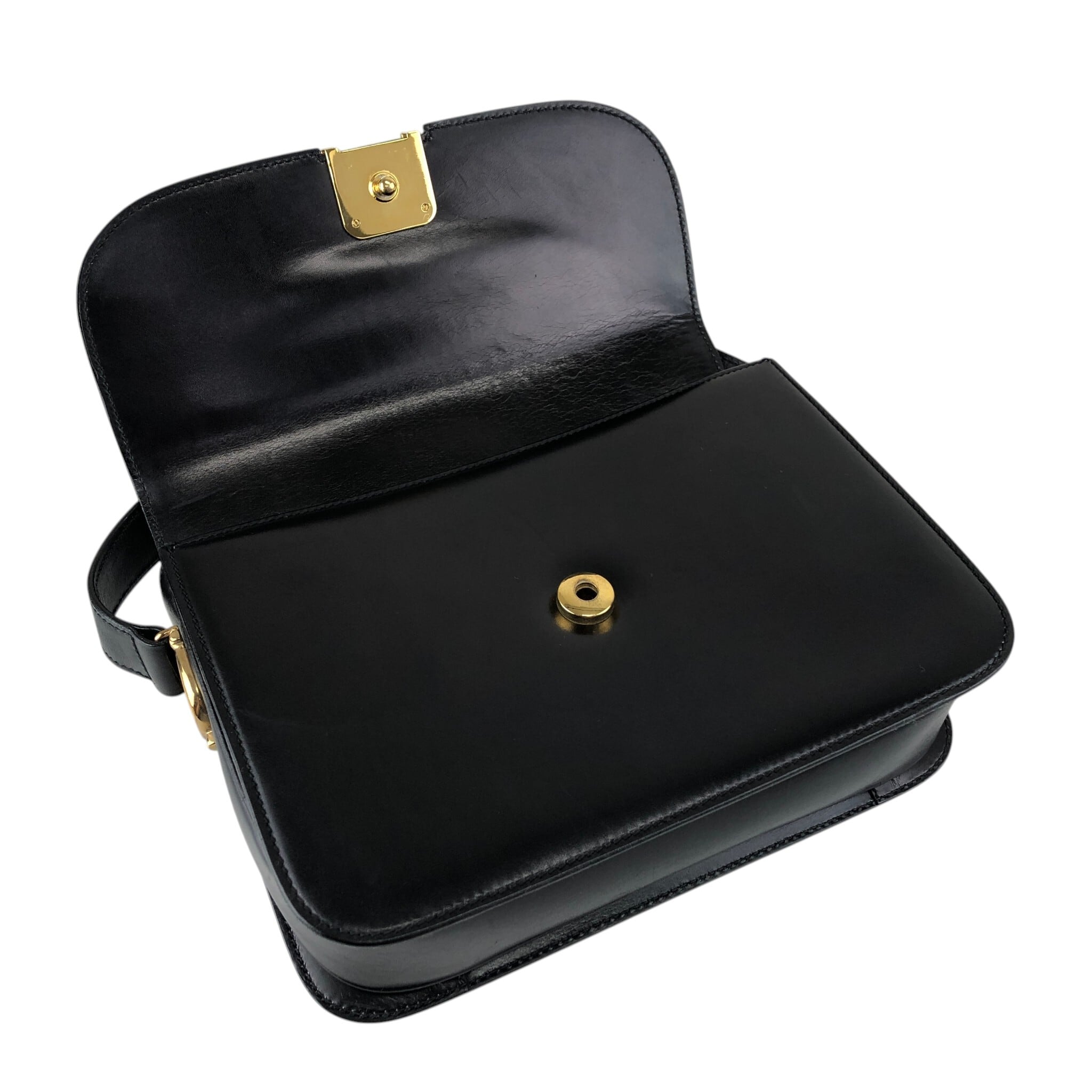 CELINE セリーヌ ショルダーバッグ ブラック トリオンフ レザー CELINE セリーヌ ショルダーバッグ ブラック トリオンフ レザー
