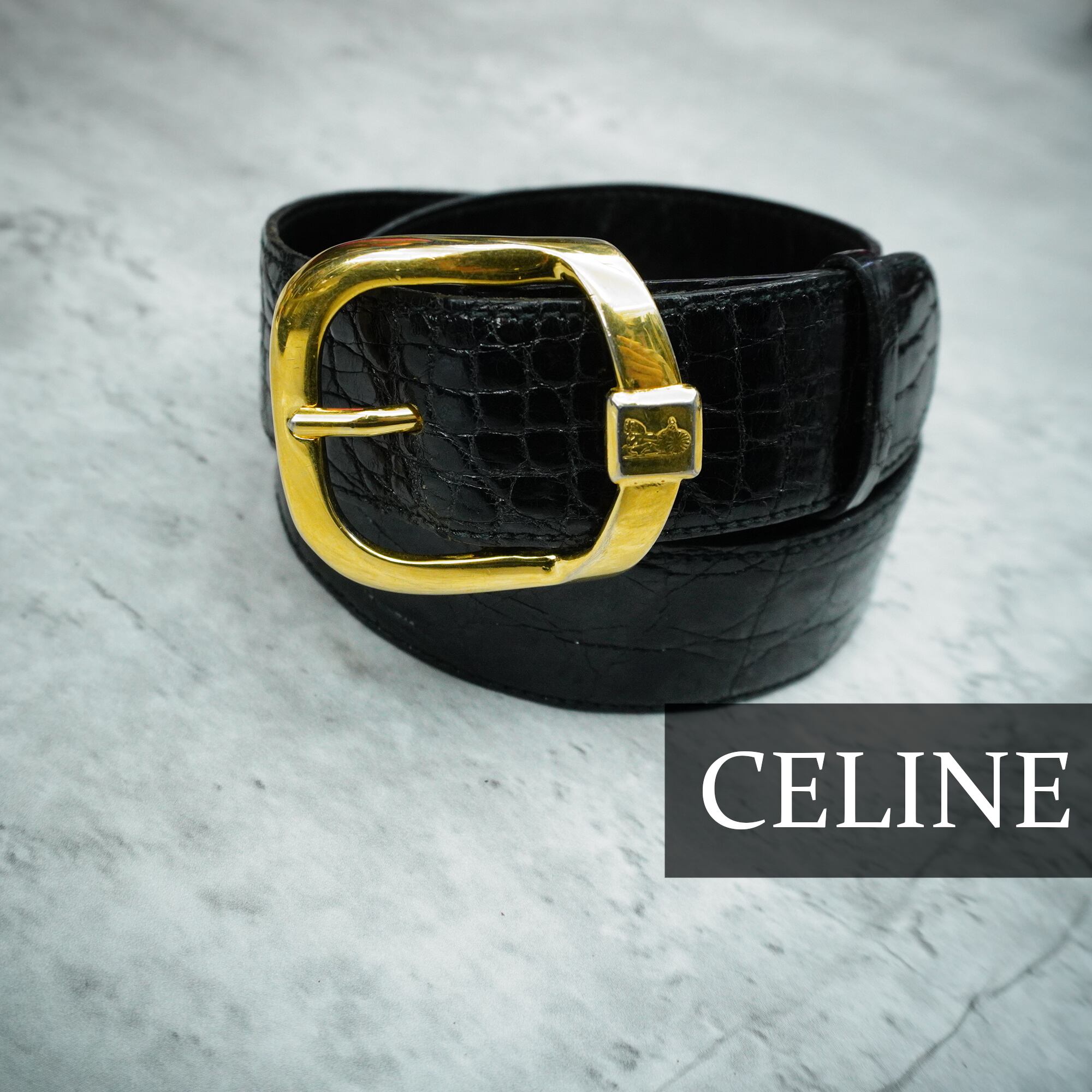 日本買取 90s vintage CELINE 刻印 金ベルト ワンピース N2385 【公式